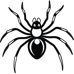 Obraz premium Black Widow Spider illustration flat vector design