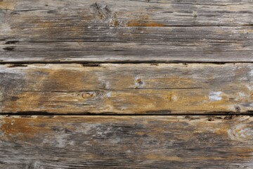 Naklejka premium Aged Wooden Planks with Weathered Texture and Natural Knots, Rustic Wall Background.