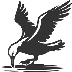 Albatross silhouette bird vector