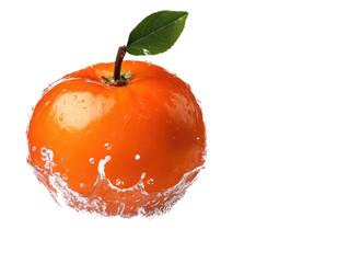Refreshing orange splash kitchen counter cutout background bright environment close-up vibrant concept