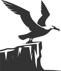 Albatross silhouette bird vector