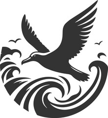 Albatross silhouette bird vector