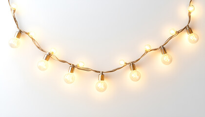 String of christmas lights isolated on white background With clipping path