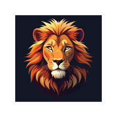 Wild lion head vector illustration, a feline animal mascot