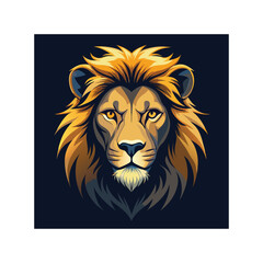 Majestic lion head vector illustration portrays a powerful portrait