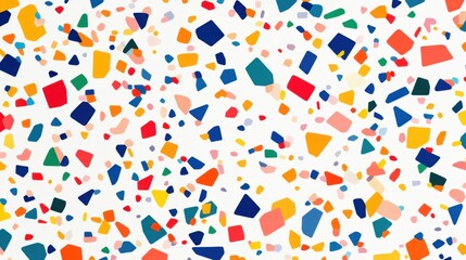 A vibrant abstract pattern of multicolored squares and rectangles.