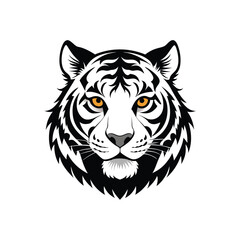 Majestic wild tiger head vector illustration, a powerful tiger animal symbol