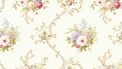 Floral pattern, art deco, wallpaper