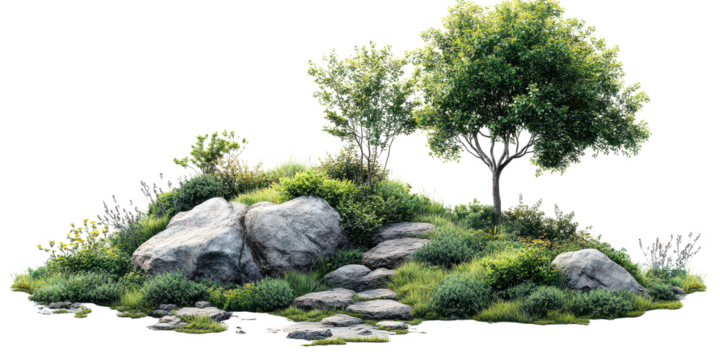Green Park Landscape isolated on transparent background
