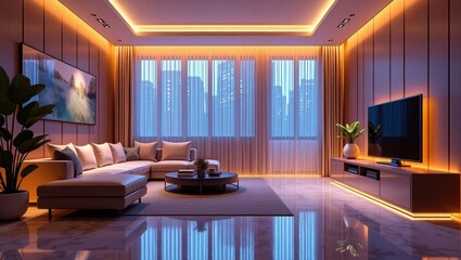 Urban apartment with modern LEDs
