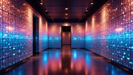 Corridor in the style of disco