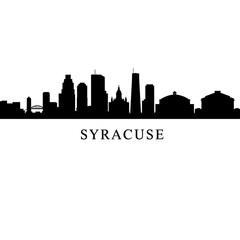 Naklejka premium Syracuse Skyline Silhouette with Cityscape, and New York.