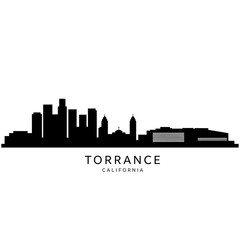 Obraz premium Torrance California Skyline Silhouette Vector.