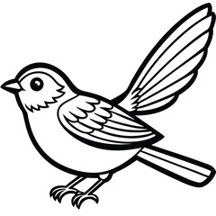 Obraz premium Blue-gray Gnatcatcher illustration flat vector design