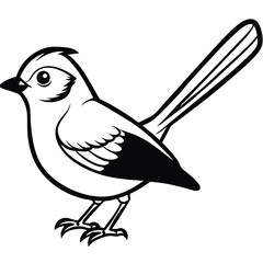 Obraz premium Blue-gray Gnatcatcher illustration flat vector design