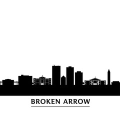 Obraz premium Broken Arrow Oklahoma skyline vector silhouette.