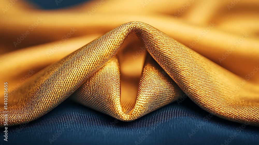 Poster golden fabric fold abstract: luxurious texture background with rich colors and elegant design for cr