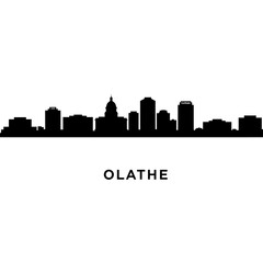 Fototapeta premium Olathe Kansas Skyline Silhouette.