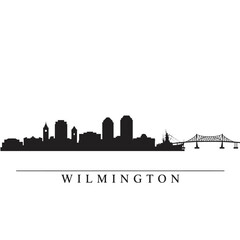 Naklejka premium Wilmington City Skyline Silhouette.