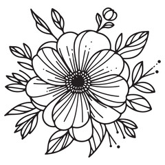 black and white flower vector