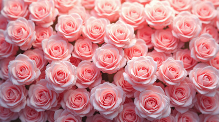 Dense Floral Background with Tightly Packed Roses in Varying Shades
