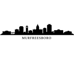 Naklejka premium Murfreesboro skyline silhouette with city vector.