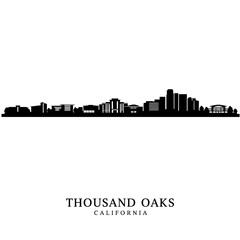 Fototapeta premium Thousand Oaks Skyline with California Vector.