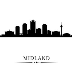 Fototapeta premium Midland with TX Skyline Silhouette Urban.