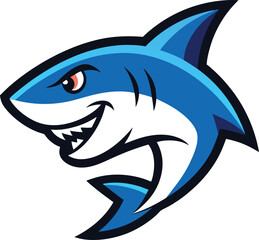 Fototapeta premium shark cartoon isolated on white