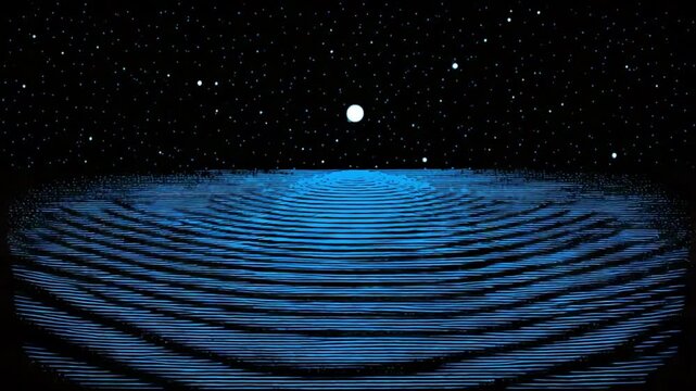 Night waves on a distant ocean footage