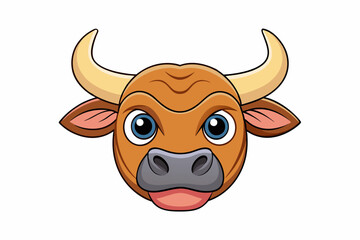 funny cow cartoon isolated