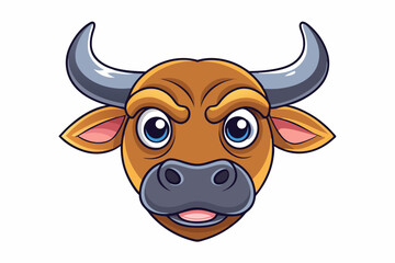 funny cow cartoon isolated
