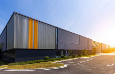 Fototapeta premium Gray and yellow lines of business style space building