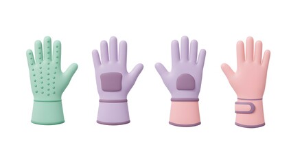 Obraz premium Various Household Gloves for Cleaning and Protection