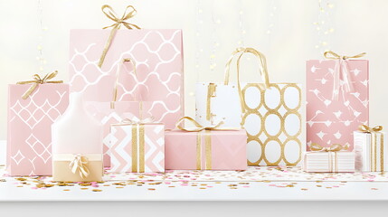 Holiday Gift Bags with Gold Foil and Luxury Finish