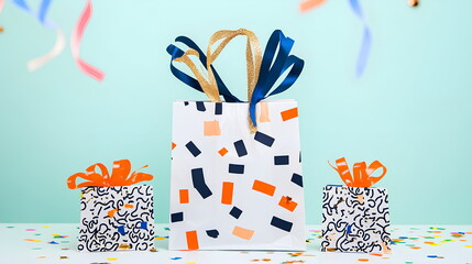 Luxurious Holiday Gift Bags on Festive Table