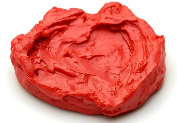 Vibrant Red Modeling Clay on White Background for Artistic Projects