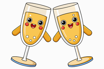 two glasses with champagne