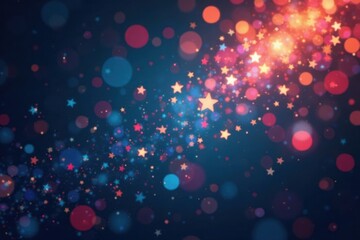Twinkling stars in a sea of colorful confetti background for Christmas celebration , twinkling, celebratory