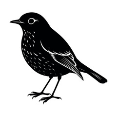 Robin Silhouette Vector – Garden Songbird Clipart for Spring, Nature, and Whimsical Art Projects
