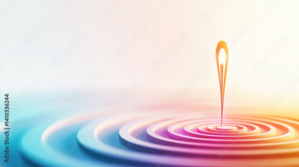 Poster dynamic ripple effect illustrating vibrant pathways of transformation abstract design digital art en