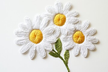 Delicate embroidered daisies
