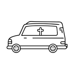 hearse icon, hearse vector illustration-simple illustration of hearse, perfect for hearse logos and icons