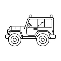 military jeep icon, military jeep vector illustration-simple illustration of military jeep, perfect for military jeep logos and icons