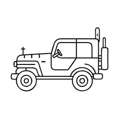 military jeep icon, military jeep vector illustration-simple illustration of military jeep, perfect for military jeep logos and icons