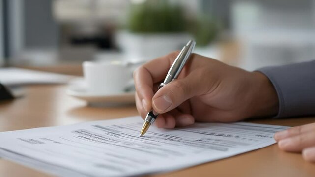 Detailed close-up of a customs declaration form being meticulously completed.