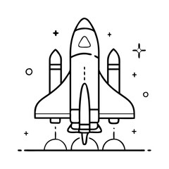 Obraz premium space shuttle icon, space shuttle vector illustration-simple illustration of space shuttle, perfect for space shuttle logos and icons