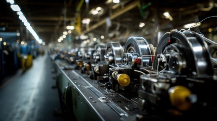 Fototapeta premium Automated industrial production line machinery