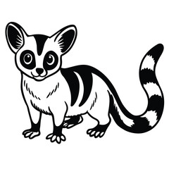 Obraz premium bushbaby illustration flat vector design