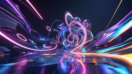 This image showcases a dynamic and futuristic digital art piece.